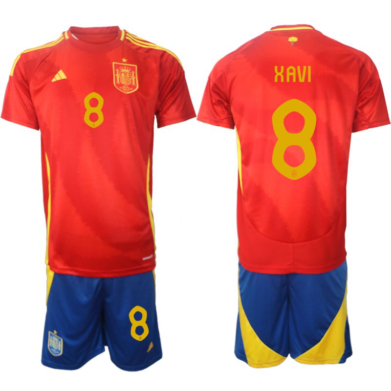 Men 2024-2025 Season Spain home red #8 Soccer Jersey->->Soccer Country Jersey